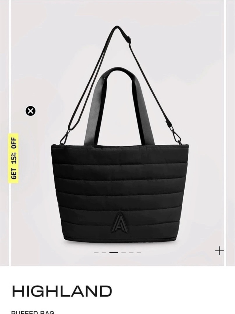 Alpenhaus Puffed Bag Black Puffed Shoulder Bag New w tags